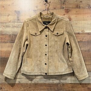 Leather Suede Tan Womens Jacket Size XL
